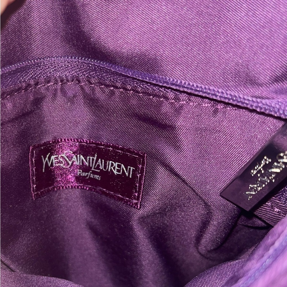 Yves Saint Laurent Purple Soft Suede Fabric Travel Bag- Pouch -Wallet Case - Picture 6 of 16
